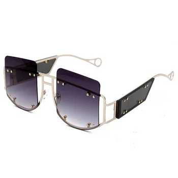 Náměstí sluneční Brýle Unikátní Sluneční Nadrozměrných Trend Zrcadlo Muži Ženy Luxusní Značky ve Stylu Vintage Odstíny Brýle UV400