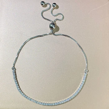 OEVAS 925 Sterling Silver 1,5 mm s Vysokým obsahem Uhlíku Diamantové Náramky Pro Ženy, Dívky Dárek Šumivé Party Jemné Šperky
