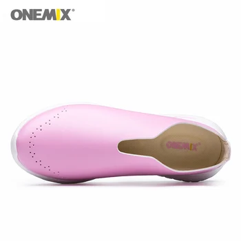 Onemix Dámské Běžecké Boty z Mikrovlákna Kůže Boty Mokasíny Prodyšné Značkové Běžecké Tenisky Venkovní Sport, Pěší Školitelů