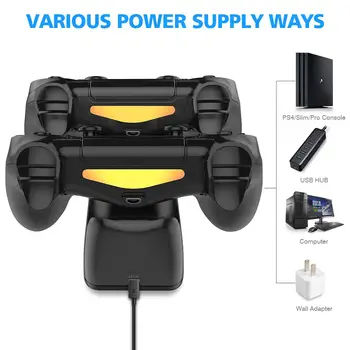 PS4 Controller Nabíječka Dual Shock 4 Regulátor Nabíjení dokovací Stanice s LED Světlem Ukazatele Pro PS4/PS4 Slim/ Pro Controller