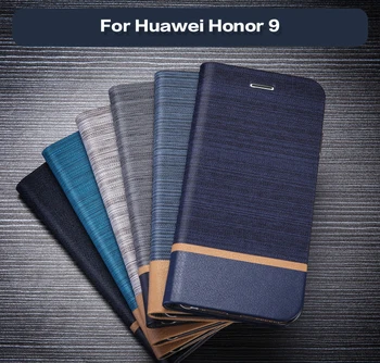 PU Kůže Telefon Případ Pro Huawei Honor 9 Flip Book Case Silikonový Zadní Kryt Pro Huawei Honor 9 Obchodní Slot Karty Případě