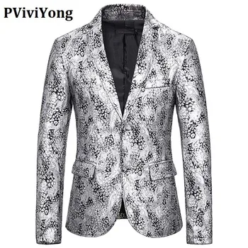 PViviYong luxusní značky 2020 vysoce kvalitní obleky sako muži slim fit módní oblek bunda muži Evropské velikosti X143