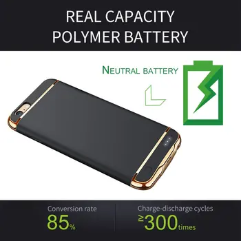 Přenosná záložní power banka Externí Nabíječka Baterií Zpět Klip Pouzdro napájení Pro iPhone 7 6 6S Plus