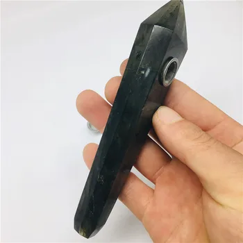 Přírodní quartz crystal dýmky labradorit hůlky reiki léčení dárky velkoobchodní 3ks filtr a 1ks kartáč léčení