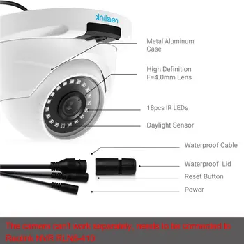 Reolink PoE IP kamera 4MP 2560*1440P Vodotěsný Audio Dome HD Bezpečnostní Kamera venkovní D400(funguje pouze s RLN8-410)