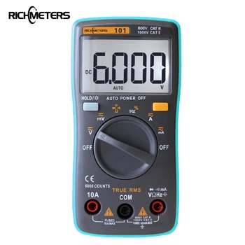 RM101 Digitální Multimetr 6000 počítá Podsvícení AC/DC Ampérmetr Voltmetr Ohm Přenosný měřič Napětí