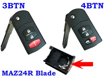 RMLKS Skládací Vzdálené Uncut Klíče od Auta Shell Blade Flip Klíč Případů Kryt Fob Auto Klíč Případě Shell Pro Mazda 3 5 6 RX8 CX7 CX9