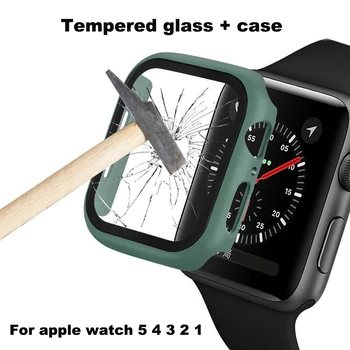 Screen Protector Film + PC case Pro Apple Watch Série 1 2 3 4 5 38 mm 40 mm 42 mm 44 mm pro iwatch Tvrzené sklo Náhradní popruh