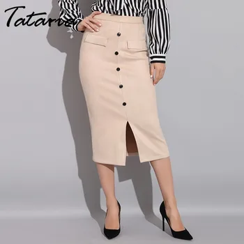 Sexy Multi Color Semišové dlouhé Tužka Sukně Ženy 2020 Módní Elastické Vysokým Pasem Office Lady Bodycon Sukně