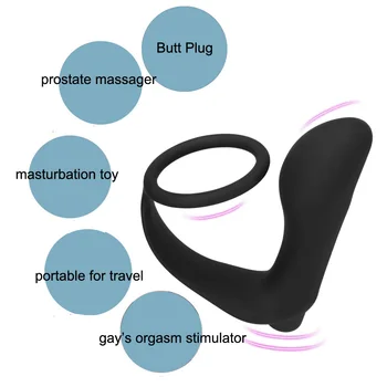 Silikonové Mužské Prostaty Masér Vibrační Butt Plug, Anální Vibrátor, Masturbátor P-Spot Stimulátor Dospělý Anální Sex Hračky pro Muže, Gaye