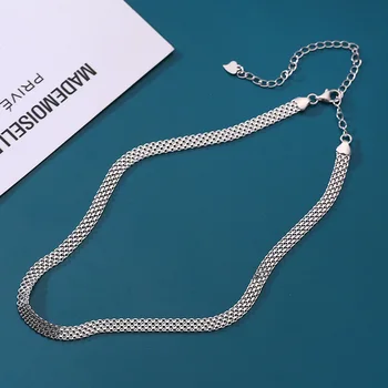 Silvology 925 Sterling Silver Star Plochý Řetěz náhrdelník Náhrdelník Elegantní Luxusní Minimalistický Krátký Náhrdelník pro Ženy Strana Šperky