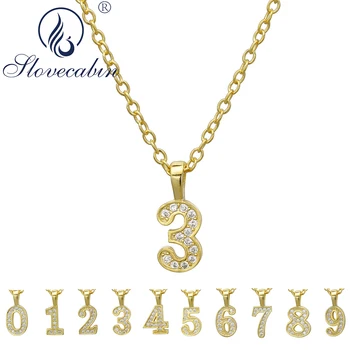 Slovecabin Originální 925 Sterling Silver Šťastné Číslo 8 Přívěsek Řetěz náhrdelník Náhrdelník S Jasnou CZ Pro Ženy Jemné Stříbrné Šperky