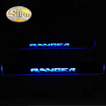 SNCN 4KS Akryl Pohybující se LED Vítejte Pedál Auto Šoupat Deska Pedálu Prahu Dráhy Světla Pro Ford Ranger 2016 2017 2018