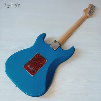 ST elektrický plné tiliaceae tělo kytary 39 inch 6 string modrá vysoký lesk dokončit elektrickou kytaru