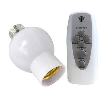Stmívatelné E27 Na E27 Bezdrátové Dálkové Ovládání Lampa Základna Šroub Žárovky Cap Socket Přepínač E27 Zvukové A Světelné Kontrolní Svítilna Držák