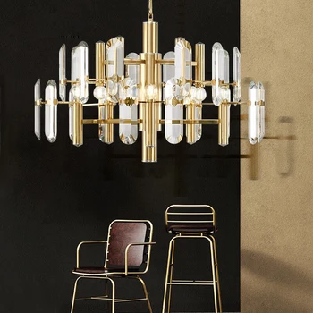Stručný design křišťálové lustry moderní LED světlo, Zlato kristal r obývací pokoj jídelna kroonluchte hanglamp