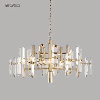Stručný design křišťálové lustry moderní LED světlo, Zlato kristal r obývací pokoj jídelna kroonluchte hanglamp
