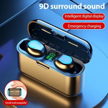 Stylový F9-13B TWS Touch Bluetooth Sluchátka Bezdrátová 9D Vodotěsné Stereo Sportovní sluchátka Headset Šumu S Mikrofonem