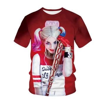 Suicide Squad tričko Harley Quinn Joker 3D Tisk Streetwear Muži Ženy Ležérní O-Neck T Košile Hip Hop Topy Módní Oblečení Filmu