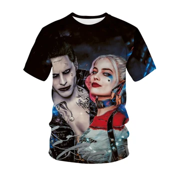 Suicide Squad tričko Harley Quinn Joker 3D Tisk Streetwear Muži Ženy Ležérní O-Neck T Košile Hip Hop Topy Módní Oblečení Filmu