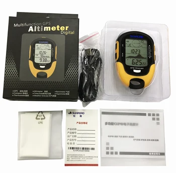 Sunroad outdoor GPS handheld kapesní hodinky s výškoměrem kompas, teplotu, vlhkost, led svítilna GPS tracker USB nabíjení