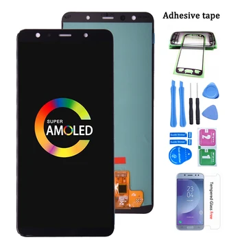 Super Amoled Pro Samsung Galaxy A7 2018 A750 SM-A750F LCD Displej s Touch Screen Digitizer Shromáždění Pro Samsung A750 LCD