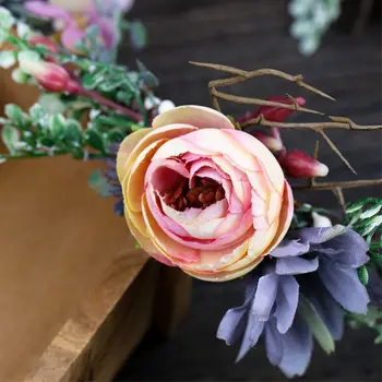 Svatební Svatební Sladké Lesní Čelenka Simulace Rose Bud Květ Révy Koruny Diadém