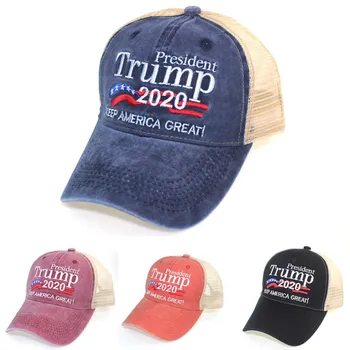 Trump Klobouk 2020 Horké USA Prezidentské Volby Prát Vyšívané Baseball Cap Muži Ženy Sluneční Klobouk Letní Továrna Prodej Trucker Klobouky