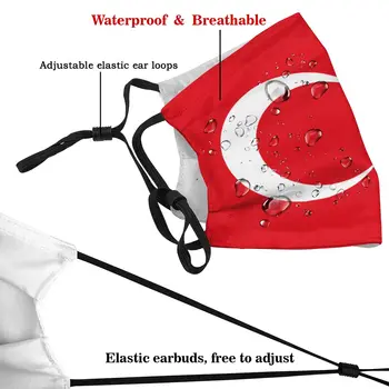 Turecko, Turkiye Flag Muži Opakovaně Ústa Tváře Masky Turecké Anti Mlha Prachotěsný Masky S Filtry, Ochranné Víko Respirátor