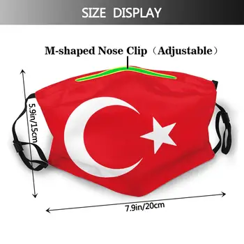 Turecko, Turkiye Flag Muži Opakovaně Ústa Tváře Masky Turecké Anti Mlha Prachotěsný Masky S Filtry, Ochranné Víko Respirátor
