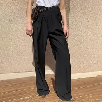 TWOTWINSTYLE Ležérní Solidní Vysokým Pasem, Ženy Kalhoty Tlačítko Velké Velikosti Dlouhé Kalhoty Ženské Korean Jaře Roku 2020 Módní Oblečení Nové