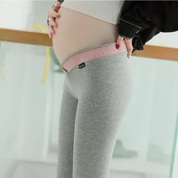 Těhotné ženy legíny zimní plus sametové zahušťování těhotné ženy oblečení 2018 nové těhotné ženy nízkým pasem bavlněné teplé kalhoty