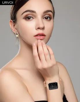 URVOI Popruh pro Apple Watch manžety dívka módní náramek náramek z nerezové oceli pro iWatch série 6 5 4 3 2 1 SE ve tvaru kříže