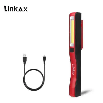 USB Nabíjecí Svítilna COB LED Pracovní Svítilna Camping Pochodeň, Kontrolní Světlo, magnet Lampa Ruční Svítilna Postaven v Baterie+USB Kabel