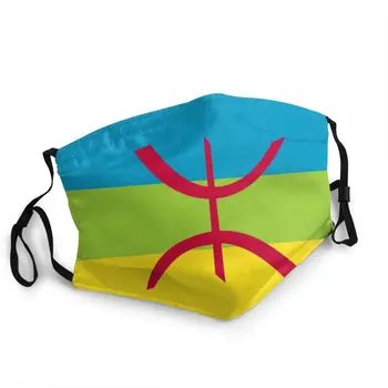 Vlajka Amazigh V Pračce Pro Dospělé Unisex Maska Na Obličej Drapeau Amazigh Proti Prachu Maska Ochranné Víko Respirátor Úst Muflové