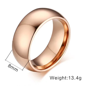 Vnox Kvalitní wolframové prsteny snubní zásnubní muži prsten šperky 8.0 mm anel