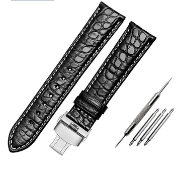 Vysoce kvalitní oboustranné krokodýlí kůže kůže kapela pro značky Náramkové hodinky popruhy 18mm 19mm 20mm 21mm 22mm pro pánské náramek