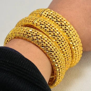 Wando Velký Africe Dubai Gold Barevné Náramky pro Ženy, Zlato Dubaj Nevěsta Etiopské Svatební Náramek Náramek Arabské Šperky