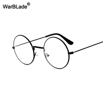 WarBLade Retro Gold Jasné Kolo Rám Brýlí Ženy Brýle Módní Transparentní Nerd Krátkozrakost Optické Korejské Brýle Oculos