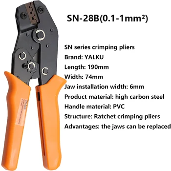 Yalku SN-28B 0.1-1.0mm2 Dupont Krimpovací Nástroj+1550pcs Dupont Kabel Propojovací Vodič Pin Záhlaví Bydlení，Svorky Upínací Kit Tool