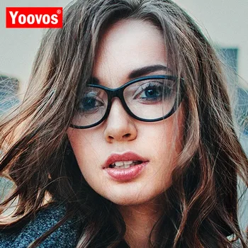 Yoovos Cateye Brýle Ženy 2021 Retro Luxusní Brýle Rám Ženy Značky Brýle Pro Ženy Zrcadlo Cat Eye Lentes De Mujer