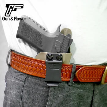 Zbraň&Flower 9mm IWB Kydex Pouzdro Dodatku Hip Carry Pouzdro Pískové Barvy CZ 75 P07 Pistole Sáčky Kryt