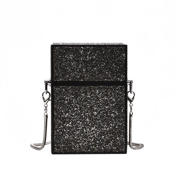 Zdobený Box Crossbody taška 2019 Módní Nové Vysoce kvalitní PU kůže Ženy Značkové Kabelky Řetězce Rameno Messenger Bag