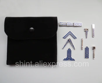 Zednářské Miniaturní Pracovní Nástroje jeden soubor s černou Sametovou tašku Mason Zednář Dárek 9 kusů pamětních pro současné