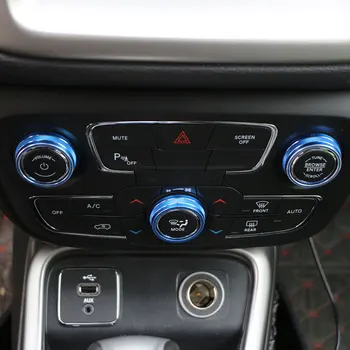Zeratul pro Jeep Compass 2017 - 2020 Auto Klimatizace Knoflík Přepínač Tlačítko Kryt Obložení Prsten Automatická AC Příslušenství