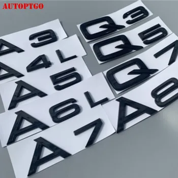 Černé Auto Zadní Kufr Dopis A1 A3 A4 A5 A6 A7 A8 Q3 Q2 Q5 Q7 Znak Odznak Logo Obtisk Nálepka Pro Audi Q GT TT