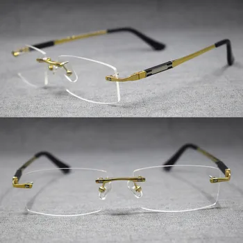 Čisté Titanové Brýlové obruby bez Obrouček Brýle Muži Ženy Brýle Krátkozrakost Rx schopen