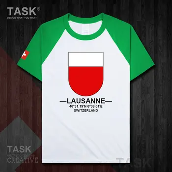 Švýcarsko Lausanne City mezinárodní turistické město kultury logo suvenýr pánské sportovní módní design tričko bavlna tee 20