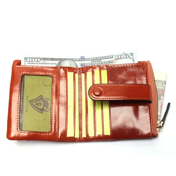 Ženy, Originální Kožená Peněženka Mini Držitele Karty Dámy Olej, Vosk Hasp Krátké Peněženky Kabelky Tašky Mince