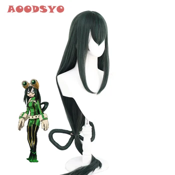 【AOODSYO】Asui Tsuyu Froppy Paruka Boku Žádný Hrdina Academia Cosplay Paruka Anime Můj Hrdina Academia Cosplay Vlasy Zelené Paruky Asui Tsuyu
